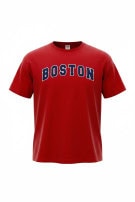 BOSTON GRAPHIC TEE COLLEGIATE RED UNISEX PRE OWNED