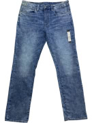 BUFFALO DAVID BITTON DENIM JEANS VINTAGE WEAR BRANDED LOGO BLUE MEN'S L (W36)
