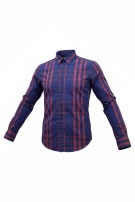 BURBERRY BRIT BUTTON UP SHIRT CLASSIC CHECK NAVY PINK MENS PRE OWNED S