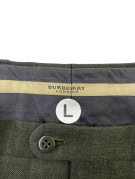 BURBERRY LONDON ΥΦΑΣΜΑΤΙΝΟ ΠΑΝΤΕΛΟΝΙ ΚΛΑΣΙΚΟ OLIVE ΑΝΤΡΙΚΟ PRE OWNED L