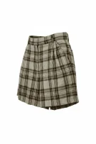 Byblos Shorts Vintage Plaid Beige-Brown Women’s S