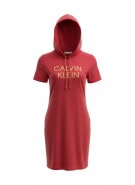 Calvin Klein Φόρεμα Hoodie Dress Casual Λογότυπο Κόκκινο/Χρυσό Γυναικείο  S/M