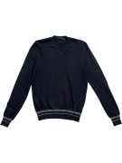 Calvin Klein Jeans Πλεκτή Μπλούζα V-Neck Μαύρη Unisex S