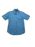 Calvin Klein Jeans Πουκάμισο Linen Casual Logo Γαλάζιο Ανδρικό S