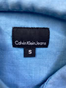 Calvin Klein Jeans Πουκάμισο Linen Casual Logo Γαλάζιο Ανδρικό S