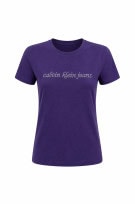 CALVIN KLEIN JEANS T SHIRT RHINESTONE PURPLE ΓΥΝΑΙΚΕΙΟ PRE OWNED S