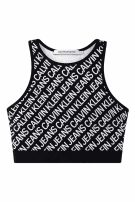 CALVIN KLEIN JEANS TOP LOGO PRINT ΜΑΥΡΟ ΓΥΝΑΙΚΕΙΟ PRE OWNED XS