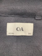 C&A Πλεκτή Ζακέτα Zip Casual Μαύρο Ανδρική 3XL