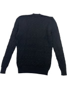 Caporiccio Πλεκτό Πουλόβερ Cable Knit Μαύρο Ανδρικό L