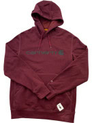 CARHARTT FELPA CON CAPPUCCIO STREETWEAR BORDEAUX UOMO PRE OWNED S