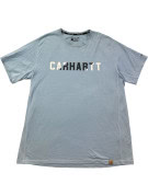 CARHARTT T SHIRT SPELL OUT ΑΝΟΙΧΤΟ ΜΠΛΕ ΑΝΤΡΙΚΟ PRE OWNED L
