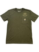 CARHARTT T SHIRT WORKWEAR GRAPHIC OLIVE MENS PRE OWNED S