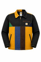 CARHARTT REWORKED  JACKET WORKWEAR BLACK YELLOW MEN PRE OWNED L