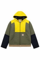 CARHARTT REWORKED JACKET WORKWEAR GREEN YELLOW MEN PRE OWNED