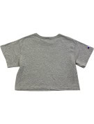 CHAMPION CROPPED GRAPHIC TEE COLLEGIATE GREY WOMENS PRE OWNED S