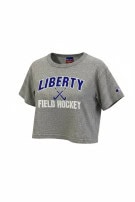 CHAMPION CROPPED GRAPHIC TEE COLLEGIATE GREY WOMENS PRE OWNED S