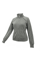 Champion Felpa con cerniera sportiva vintage con logo grigia da donna M