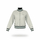 CHAMPION TRACK JACKET ΛΕΥΚΟ ΜΕ ΡΙΓΕΣ ΤΥΡΚΟΥΑΖ & ΦΕΡΜΟΥΑΡ - M