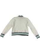 CHAMPION TRACK JACKET ΛΕΥΚΟ ΜΕ ΡΙΓΕΣ ΤΥΡΚΟΥΑΖ & ΦΕΡΜΟΥΑΡ - M