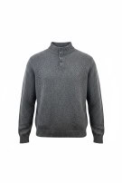 CHAPS ΠΛΕΚΤΟ ΠΟΥΛΟΒΕΡ ΜΕ ΚΟΥΜΠΙΑ ΚΛΑΣΙΚΟ CHARCOAL GREY ΑΝΤΡΙΚΟ PRE OWNED XXL