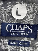 CHAPS RELAXED FIT SHIRT BLACK MENS PRE OWNED L