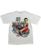 Chase Authentics NASCAR T-Shirt Trevor Bayne 21 Big Print Λευκό Unisex M