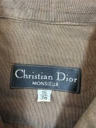 CHRISTIAN DIOR MONSIEUR Πουκάμισο Vintage Μακρυμάνικο Λογότυπο Καφέ Ανδρικό S