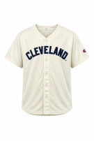 CLEVELAND BASEBALL JERSEY SPORTSWEAR CREAM MEN PRE OWNED L