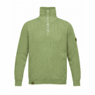 Collection L Green Knit Sweater with Buttoned High Collar Men’s XL
