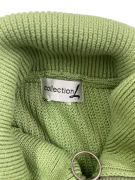 Collection L Green Knit Sweater with Buttoned High Collar Men’s XL