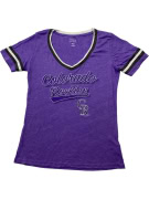 Colorado Rockies Μωβ T-Shirt με V Λαιμό και Print