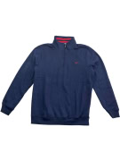 Crew Clothing Company Φούτερ 1/4 Zip Casual Logo Μπλε Ανδρικό L