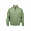 Crew Clothing Company Φούτερ Half-Zip CASUAL Κεντητό Λογότυπο Πράσινο Ανδρικό M