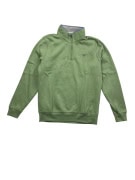 Crew Clothing Company Φούτερ Half-Zip CASUAL Κεντητό Λογότυπο Πράσινο Ανδρικό M