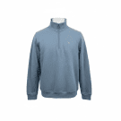 CREW CLOTHING COMPANY Felpa casual con mezza zip e logo azzurra da uomo M