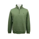 CREW CLOTHING COMPANY Felpa casual con mezza zip e logo da uomo verde M