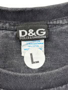 D G DOLCE GABBANA T SHIRT GRAPHIC FADED BLACK UOMO PRE OWNED L