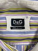 D&G CAMICIA A RIGHE MULTICOLORE DA UOMO L