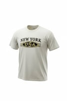 Delta Pro Weight New York USA Graphic T-Shirt Λευκό Unisex