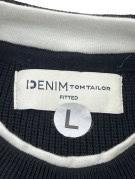 DENIM TOM TAILOR MAGLIONE IN MAGLIA MINIMAL BLU NAVY UOMO PRE OWNED L