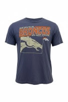 DENVER BRONCOS GRAPHIC TEE RETRO BLUE MEN PRE OWNED L