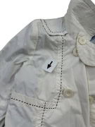 DESIGUAL TRENCH COAT VINTAGE ART GRAPHICS WHITE WOMEN'S S