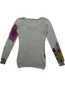 Desigual Knit Sweater Vintage Floral Pattern Multicolor Women's S