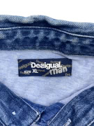 DESIGUAL Polo con colletto in denim e logo blu da uomo XL