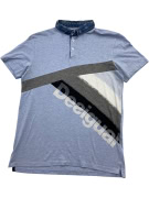 DESIGUAL Polo con colletto in denim e logo blu da uomo XL