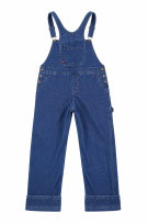 DICKIES PINAFORE DENIM OVERALLS BLUE WOMEN PRE OWNED L