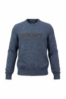 DKNY JEANS ΠΛΕΚΤΟ ΠΟΥΛΟΒΕΡ SPELL OUT ΜΠΛΕ ΜΕΛΑΝΖΕ ΓΥΝΑΙΚΕΙΟ PRE OWNED S