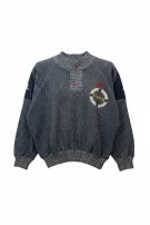 1992 DIADORA KNIT SWEATER VINTAGE GREY UNISEX PRE OWNED XS