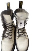 DR MARTENS BOOTS CHUNKY WHITE MEN PRE OWNED EU 38