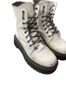DR MARTENS BOOTS CHUNKY WHITE MEN PRE OWNED EU 38